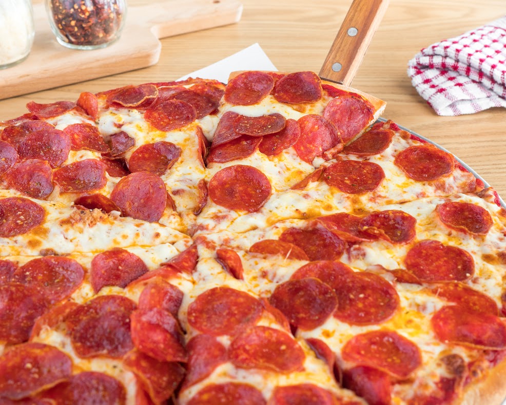 Fresh pepperoni pizza from Teninty's